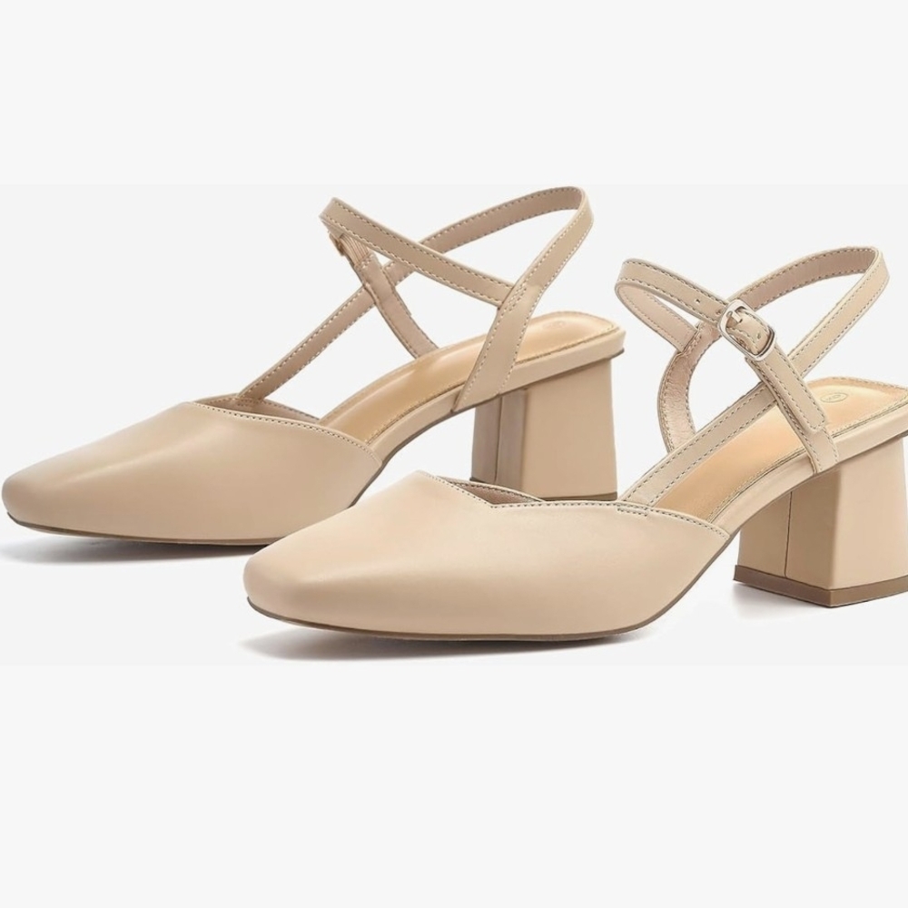 Chic Beige Block Heel Sandals